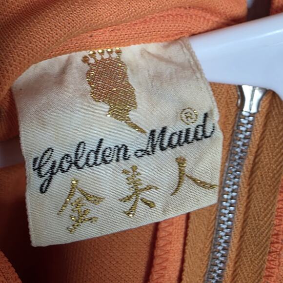 Vintage 60s 70s Golden Maid Mod Mini Dress w/ Removable Tie – Size Small - Picture 4 of 4